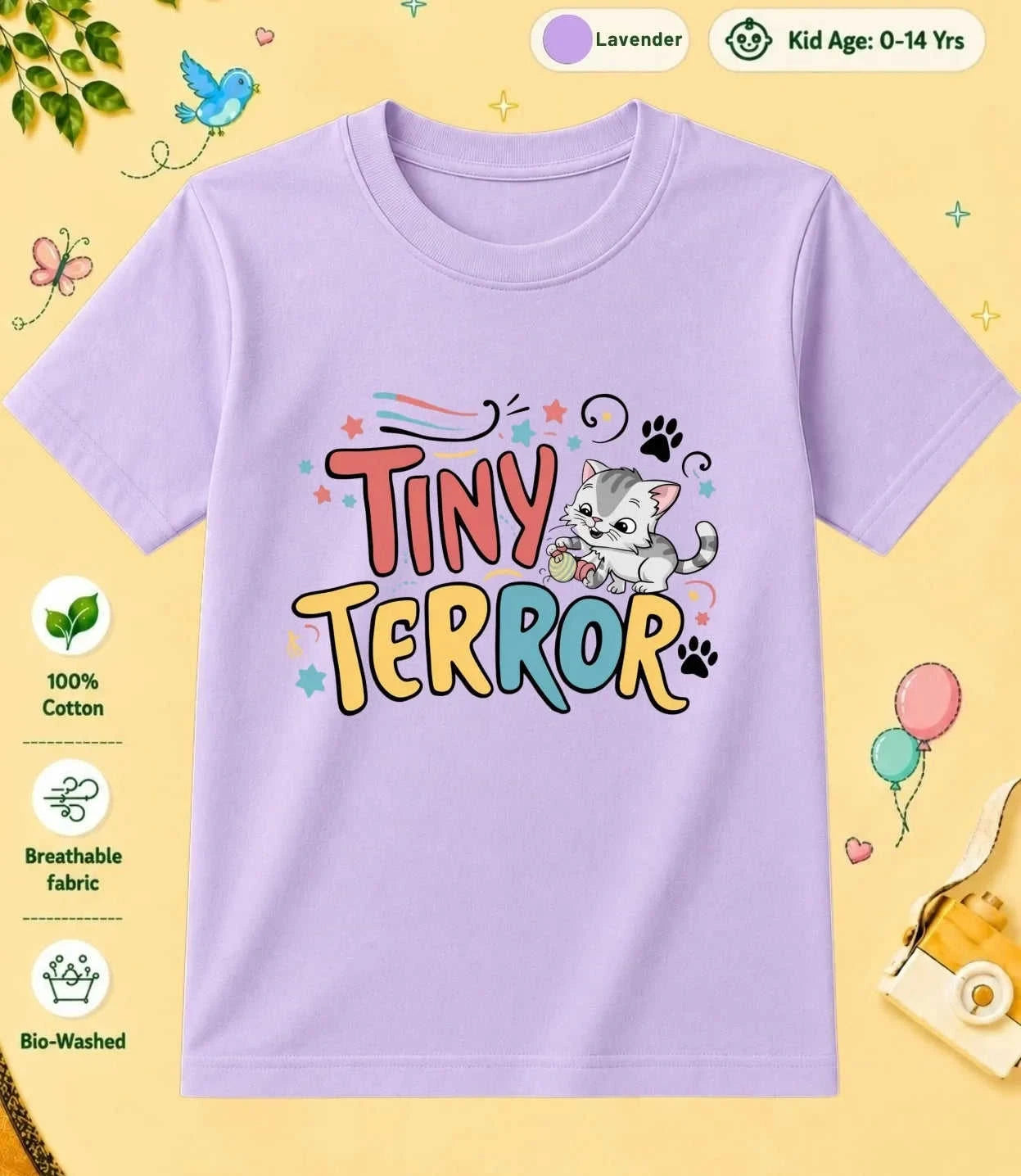 Cute Attitude Cat Kid Cotton Tee Swiftsoul