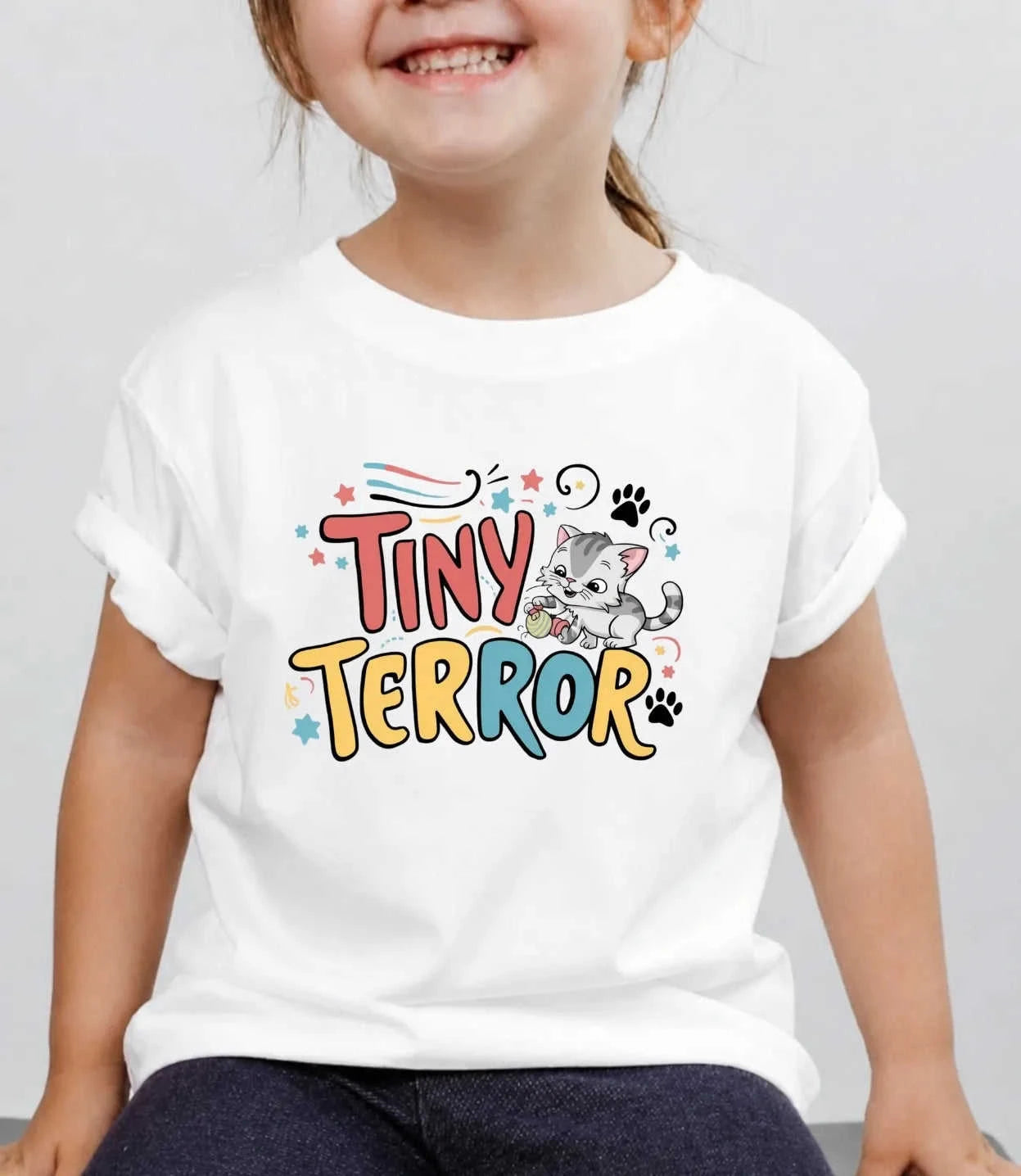 Cute Attitude Cat Kid Cotton Tee Swiftsoul