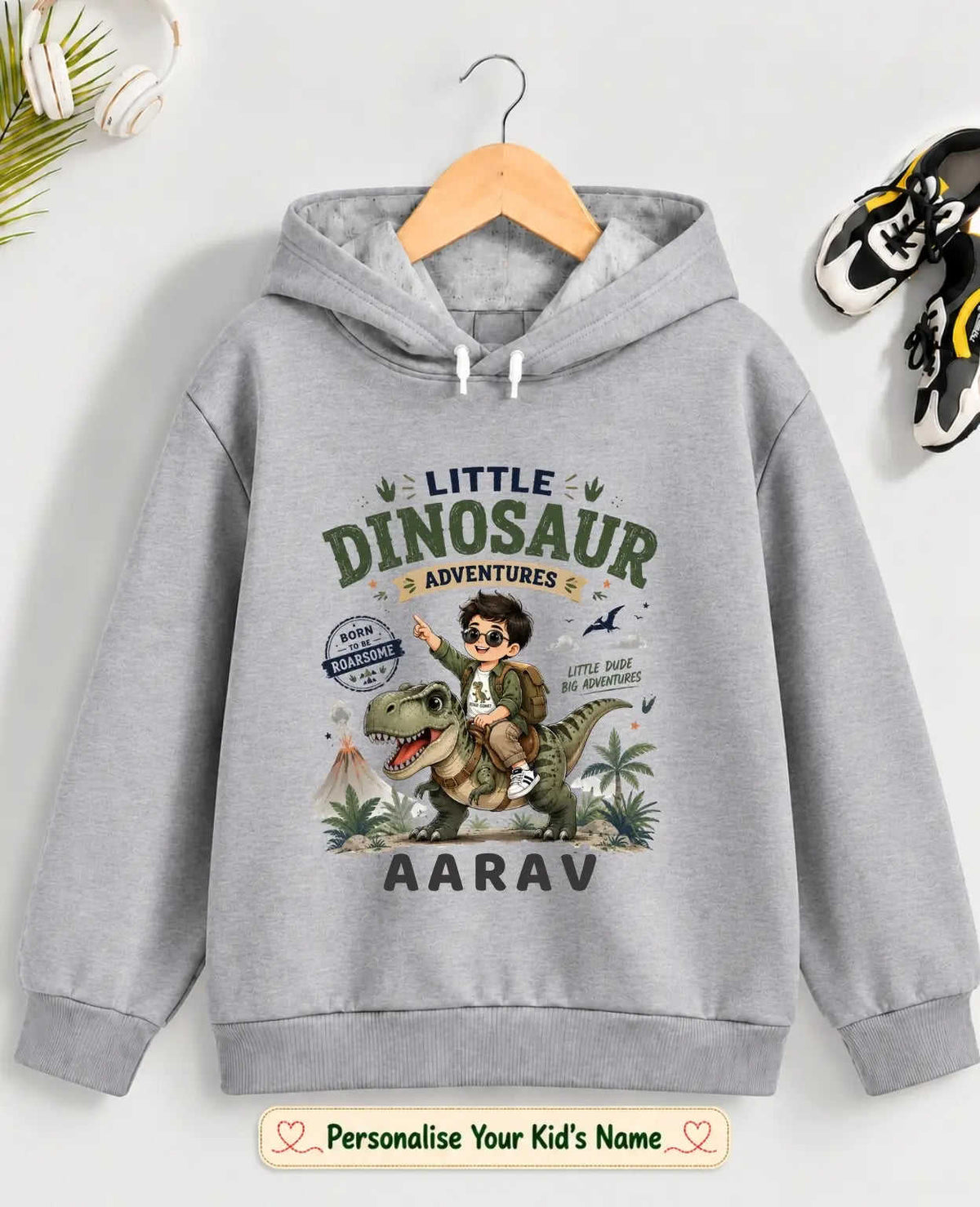Dinosaur Custom Kid Cotton Tshirt & Hoodie Swiftsoul