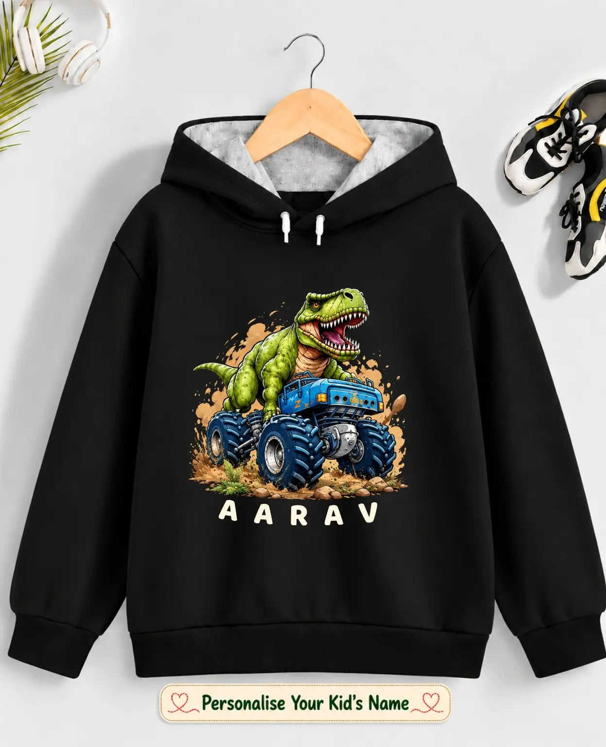 Dinosaur Custom Kid Cotton Tshirt & Hoodie Swiftsoul