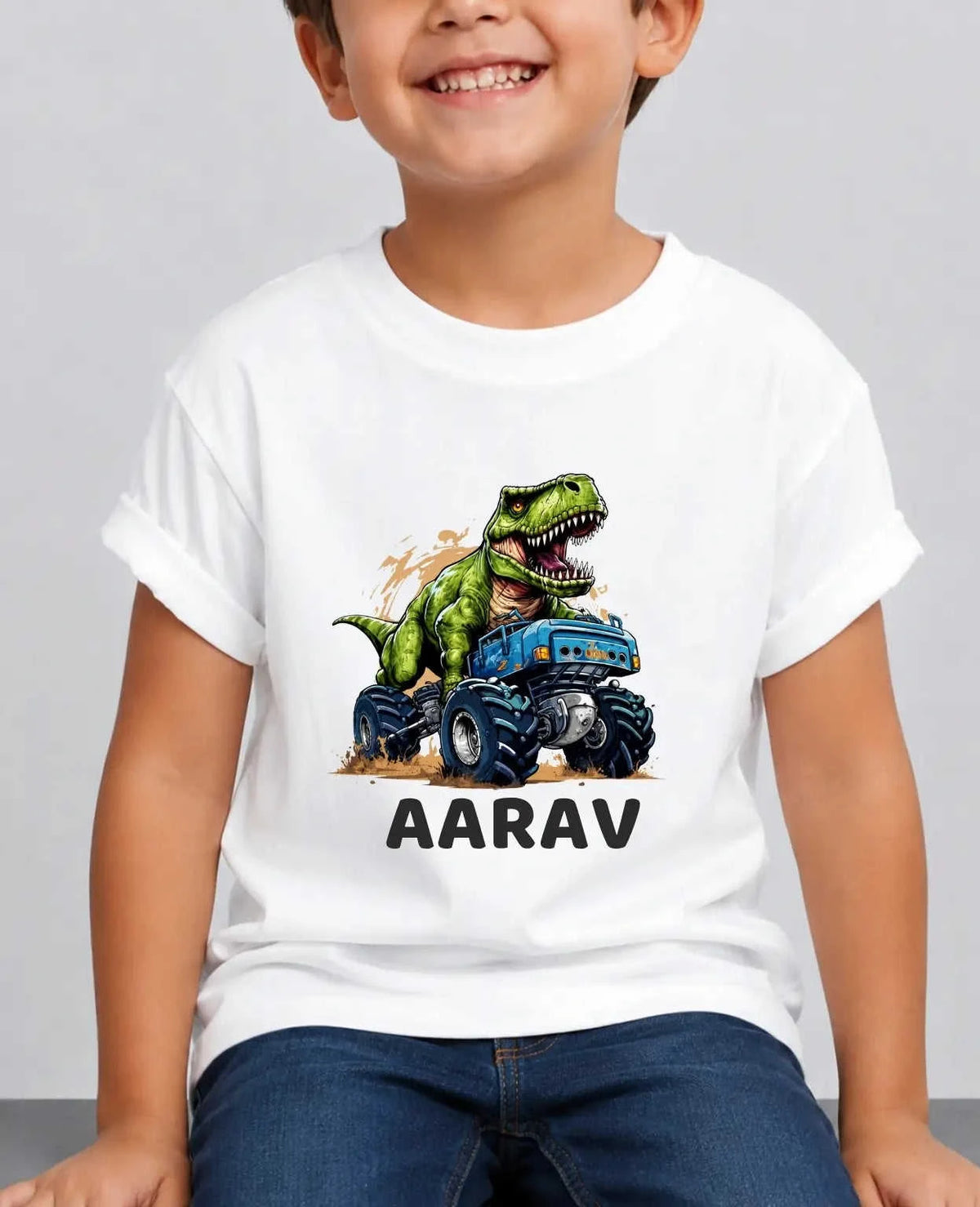 Dinosaur Custom Kid Cotton Tshirt Swiftsoul