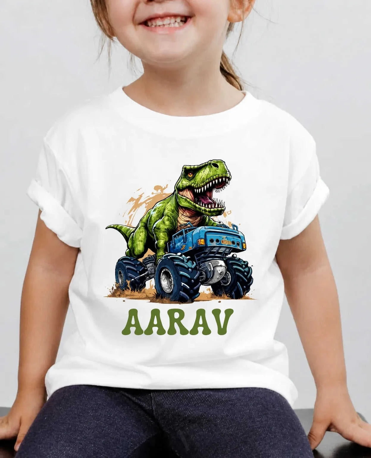 Dinosaur Custom Kid Cotton Tshirt Swiftsoul