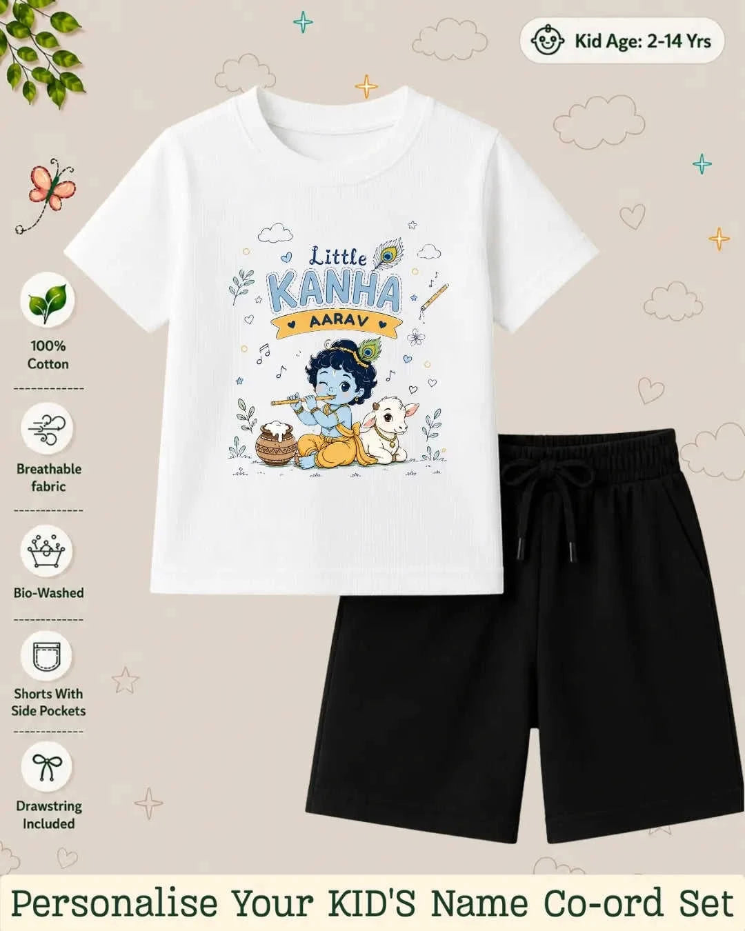 Divine Little One Custom Kid Co-ord Set Swiftsoul
