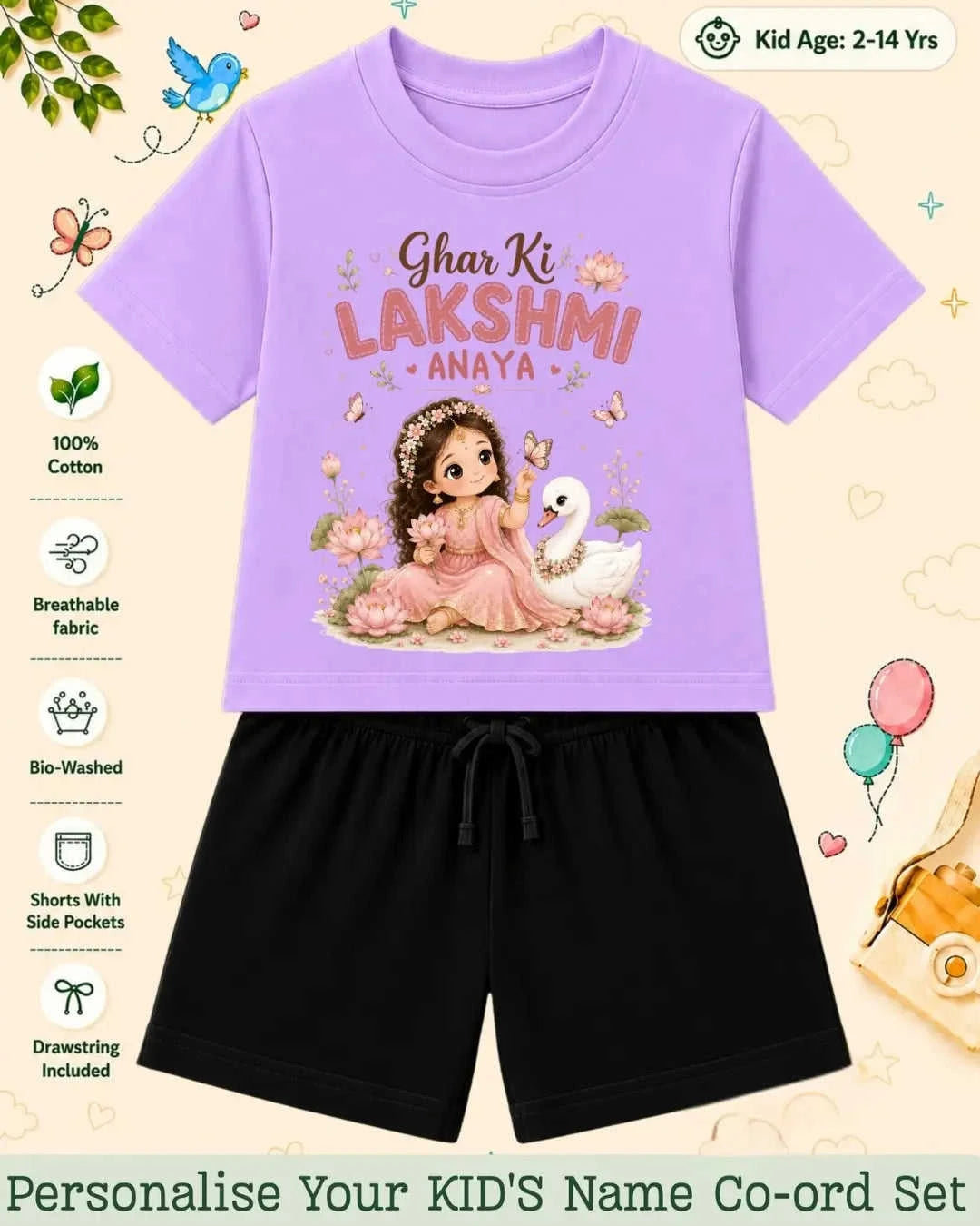 Divine Little One Custom Kid Co-ord Set Swiftsoul