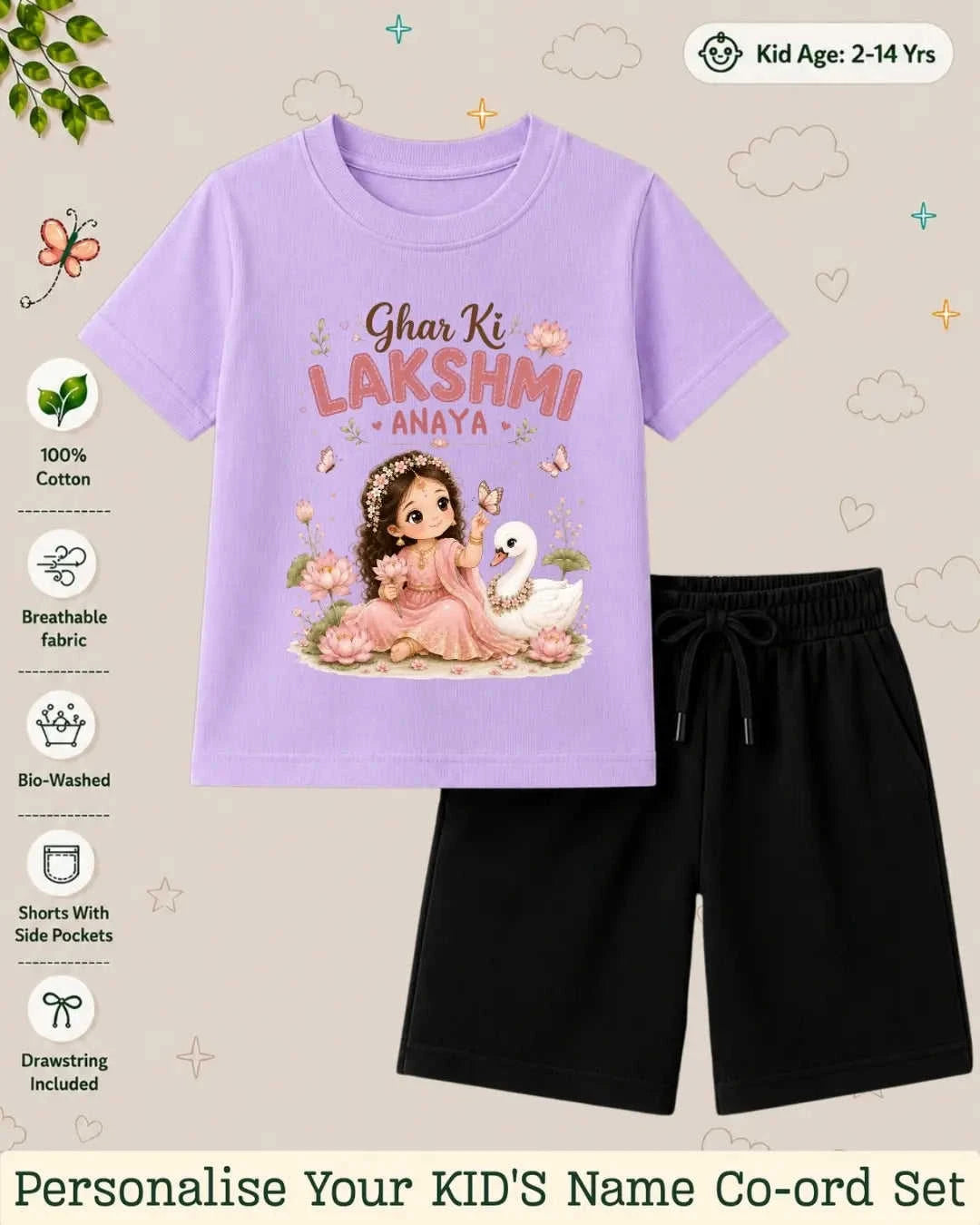 Divine Little One Custom Kid Co-ord Set Swiftsoul