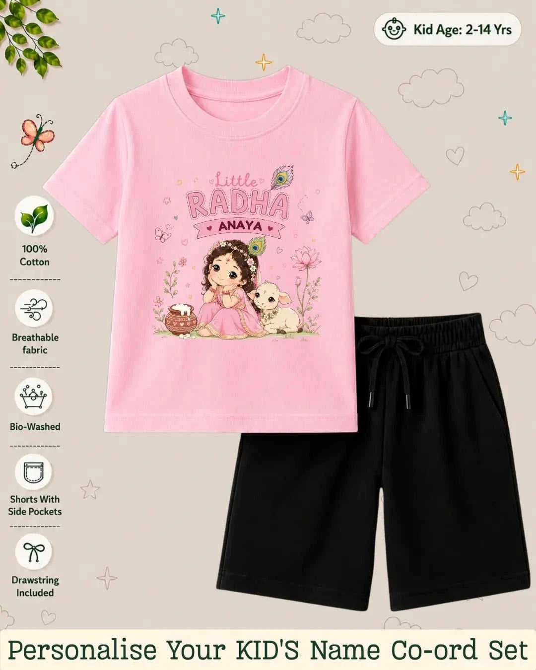Divine Little One Custom Kid Co-ord Set Swiftsoul