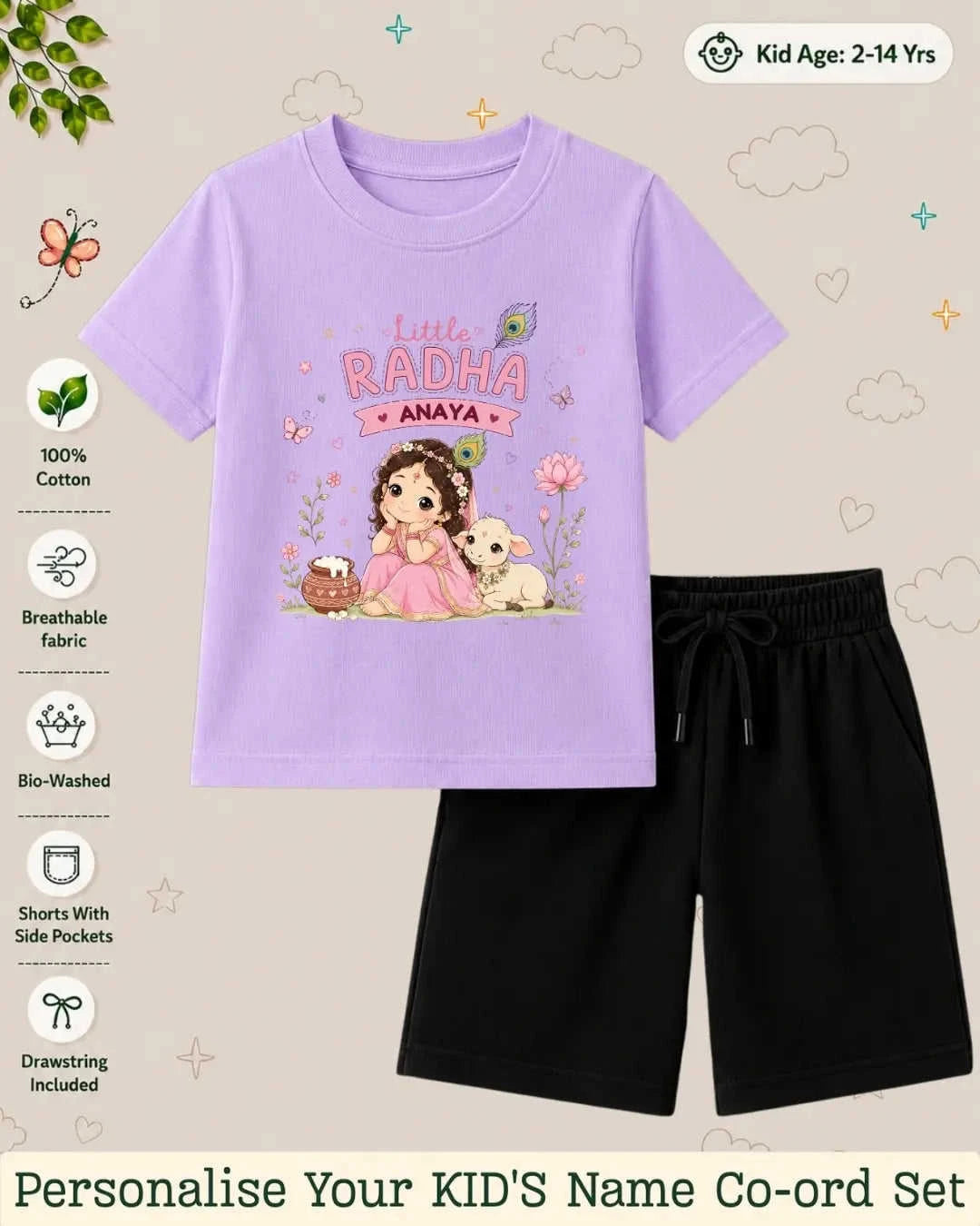 Divine Little One Custom Kid Co-ord Set Swiftsoul