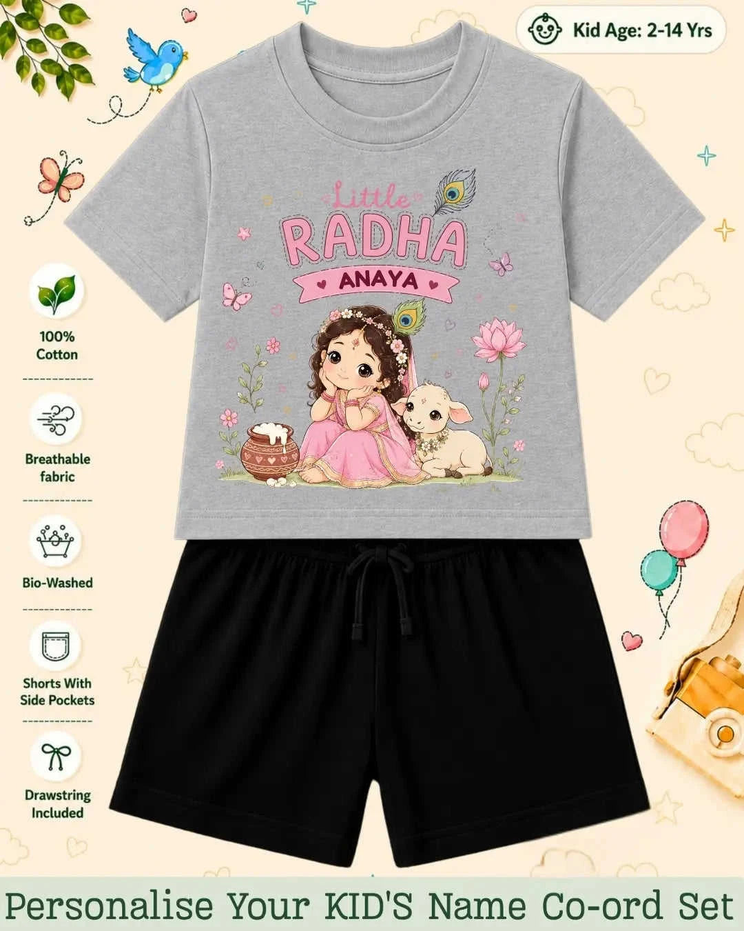 Divine Little One Custom Kid Co-ord Set Swiftsoul