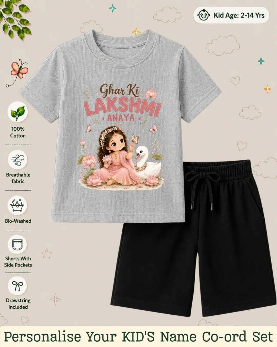 Divine Little One Custom Kid Co-ord Set Swiftsoul