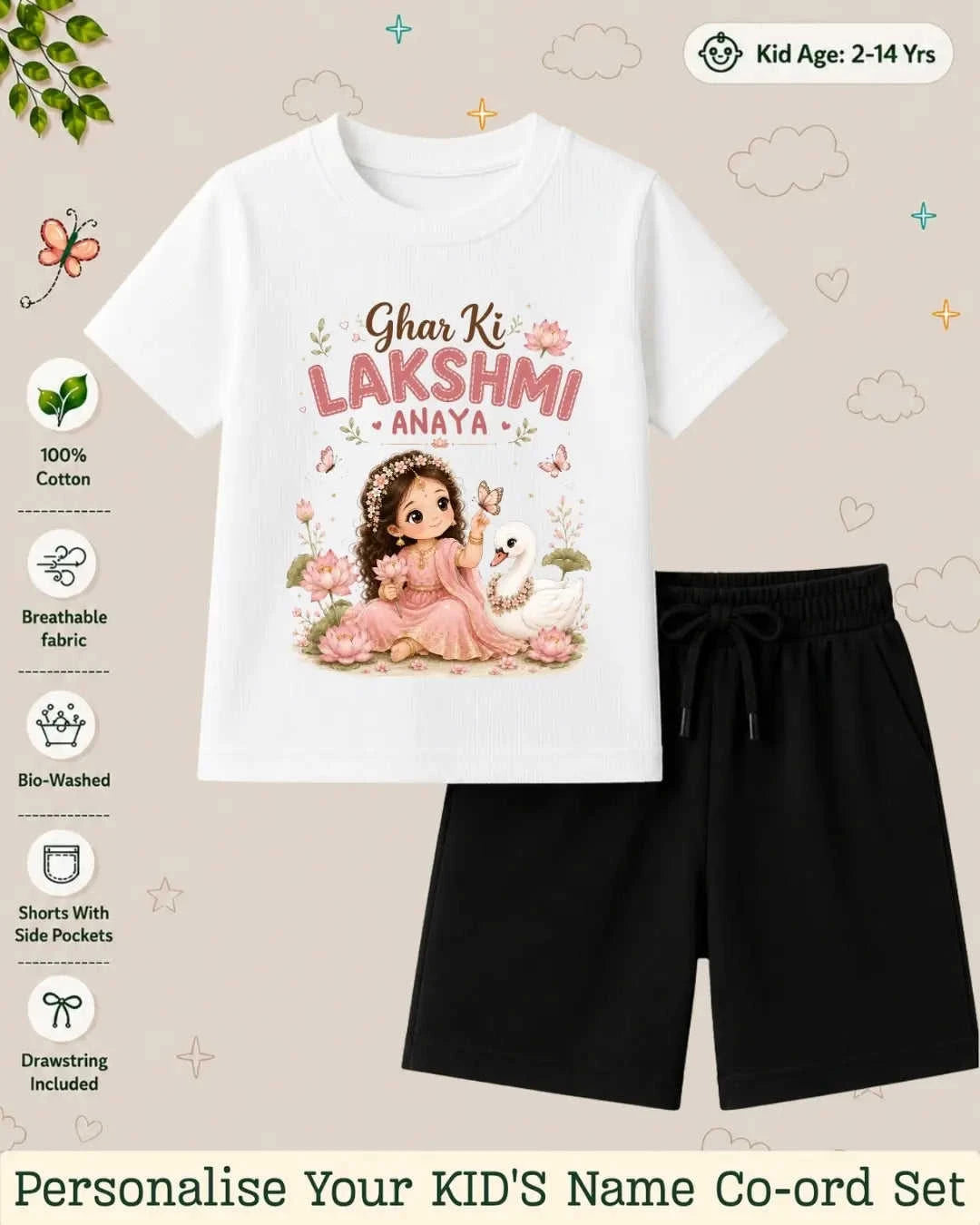 Divine Little One Custom Kid Co-ord Set Swiftsoul