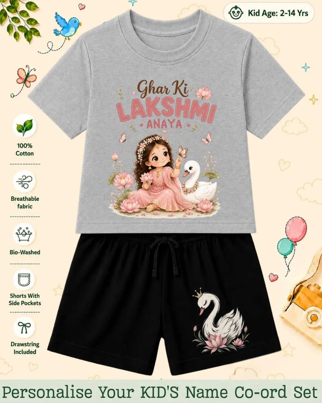 Divine Little One Custom Kid's Co-ord Set Swiftsoul