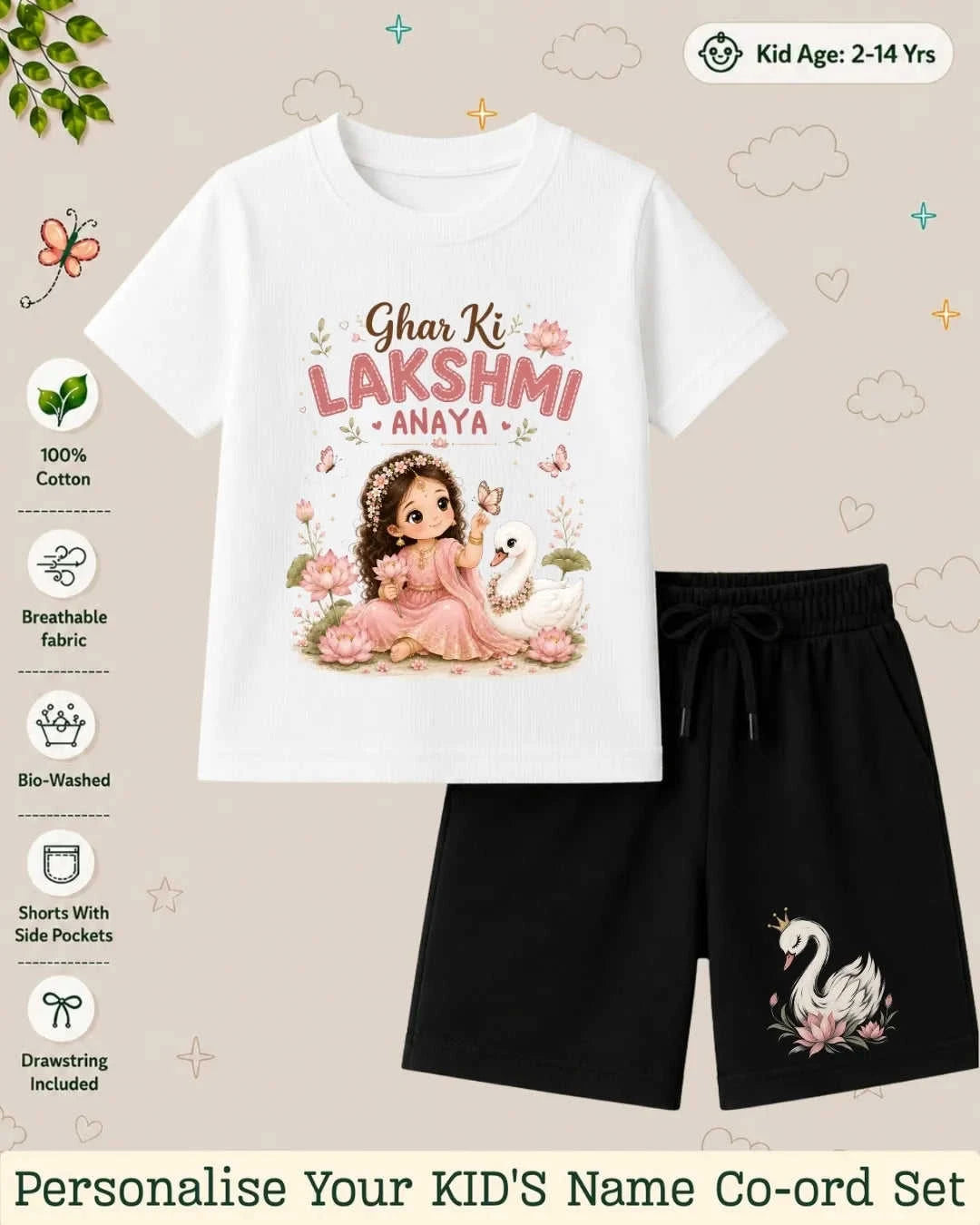 Divine Little One Custom Kid's Co-ord Set Swiftsoul