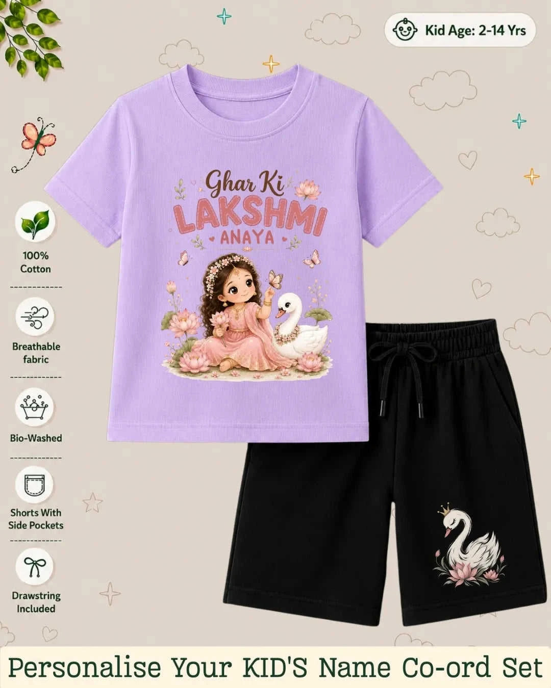 Divine Little One Custom Kid's Co-ord Set Swiftsoul