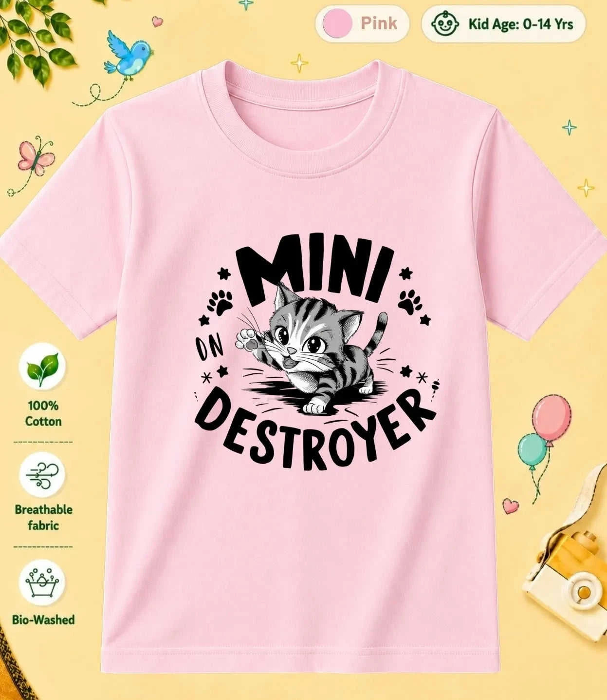 Energetic Kid Cotton Tee Swiftsoul