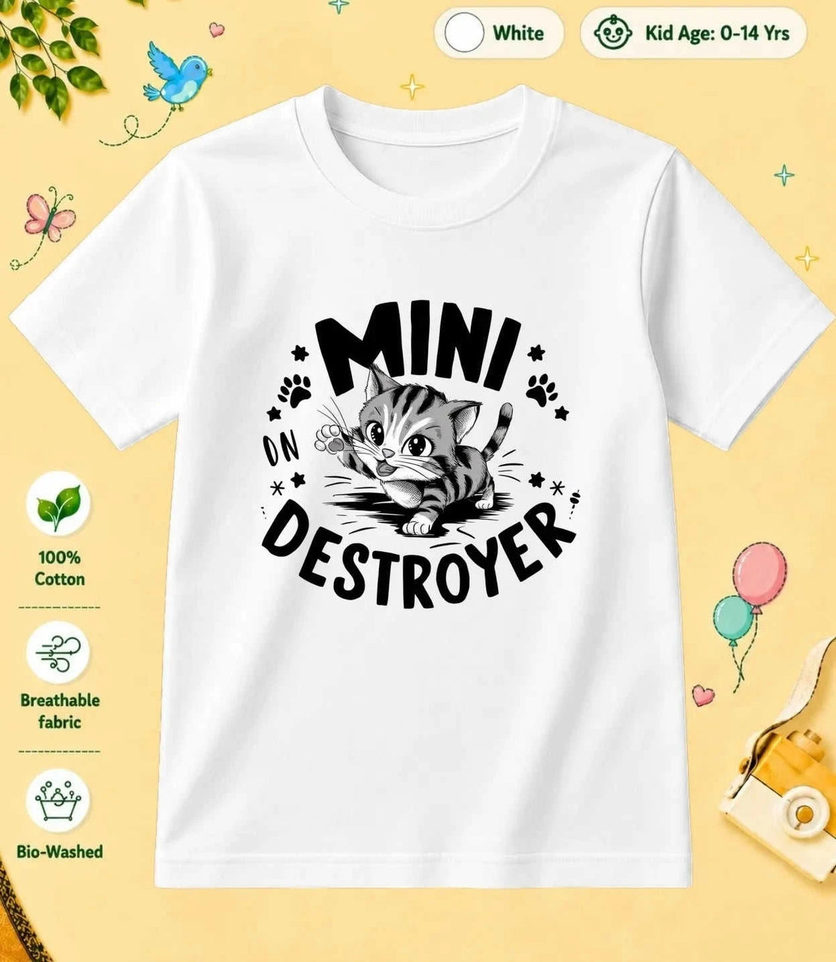Energetic Kid Cotton Tee Swiftsoul