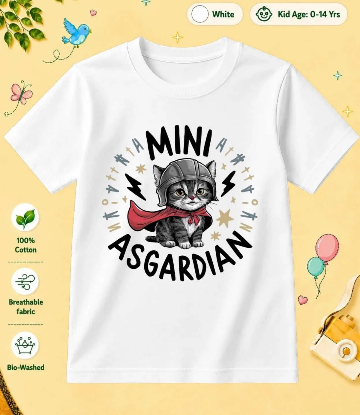 Energetic Kid Cotton Tee Swiftsoul