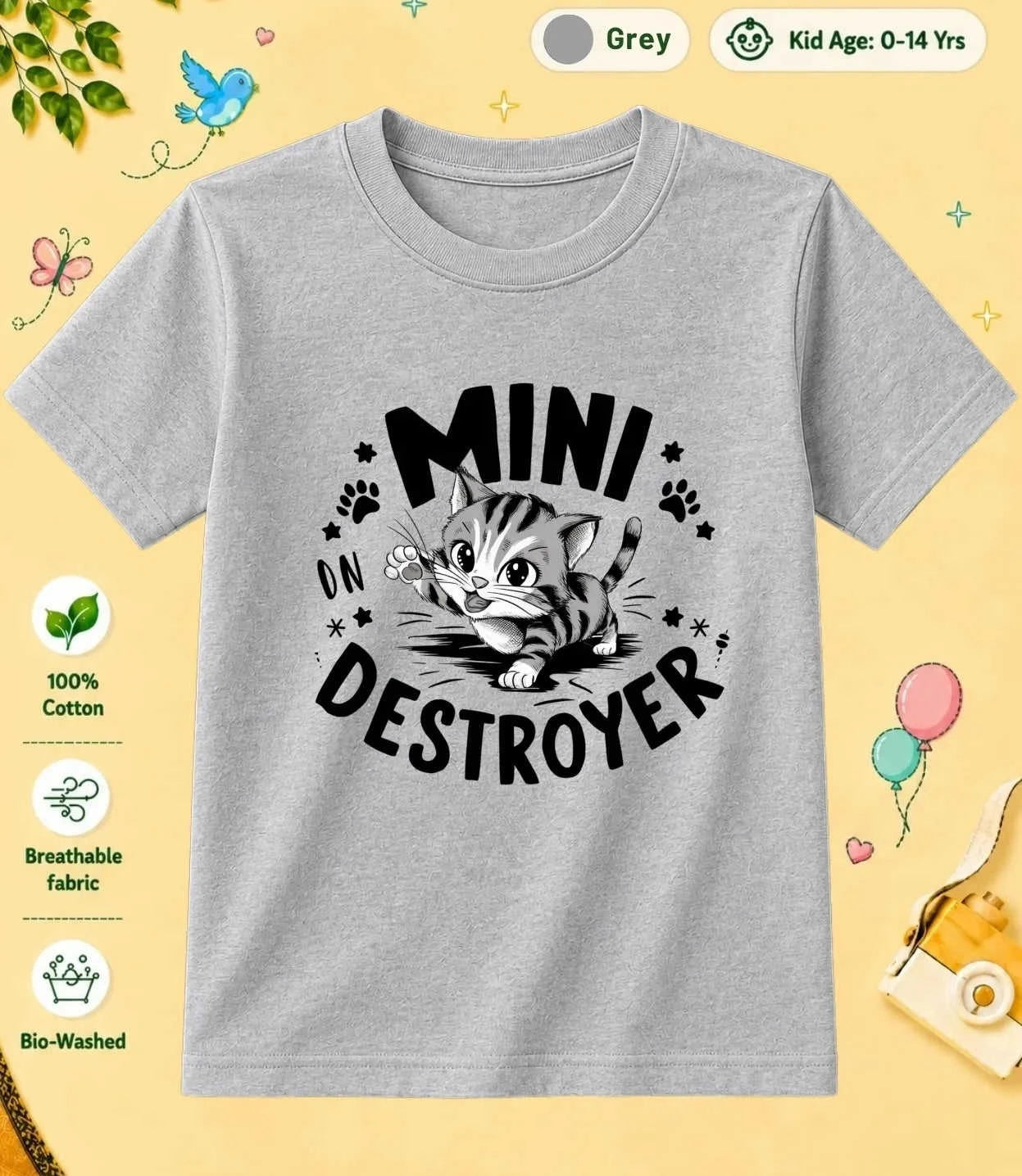 Energetic Kid Cotton Tee Swiftsoul