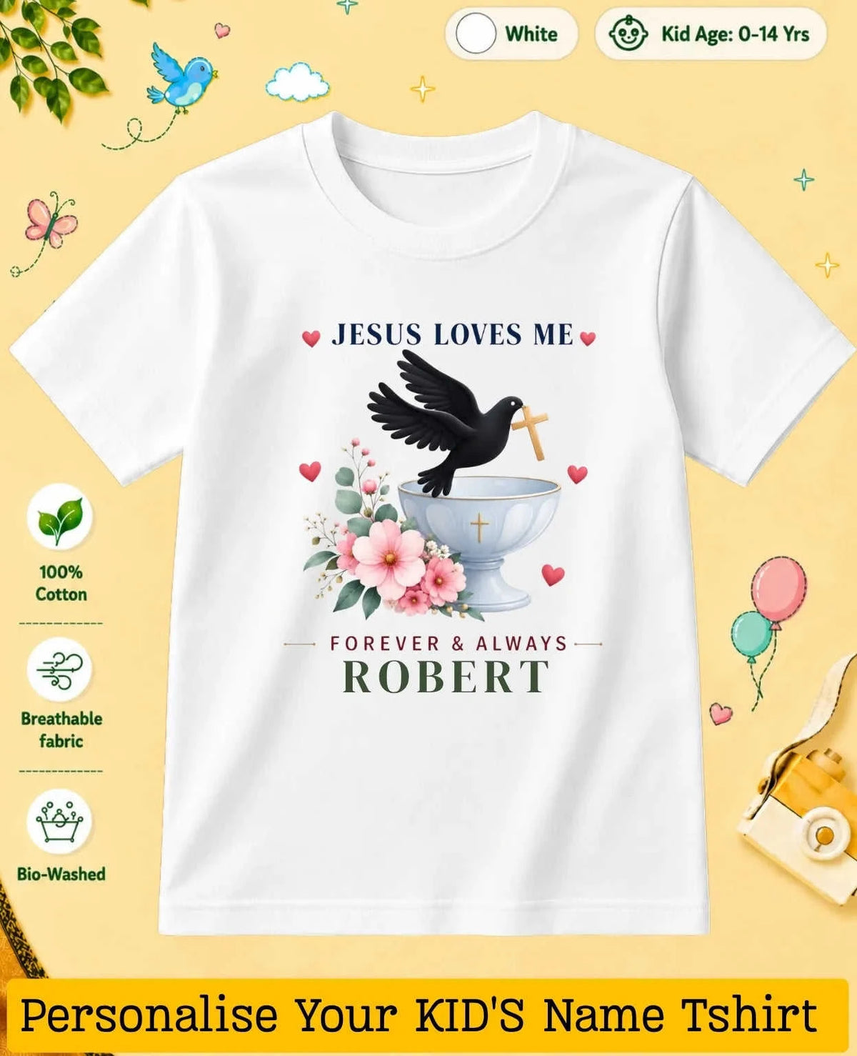 Faith & Blessings Custom Kid Cotton Tshirt Swiftsoul