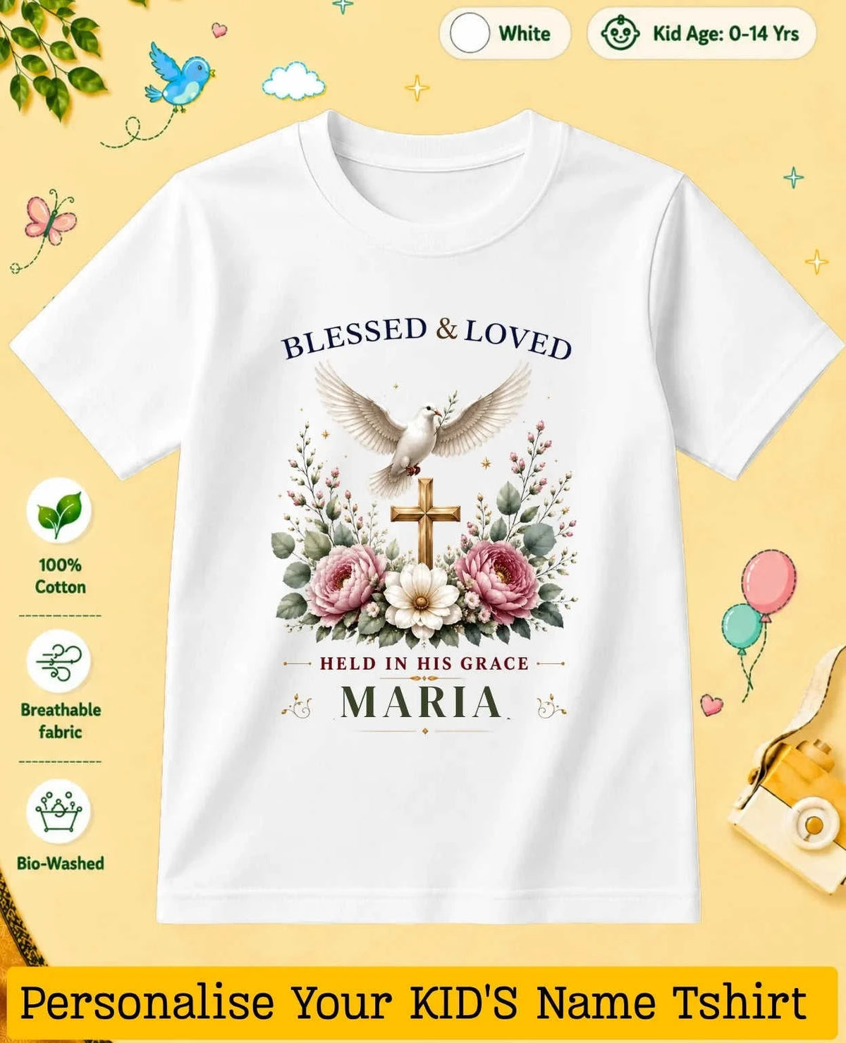 Faith & Blessings Custom Kid Cotton Tshirt Swiftsoul