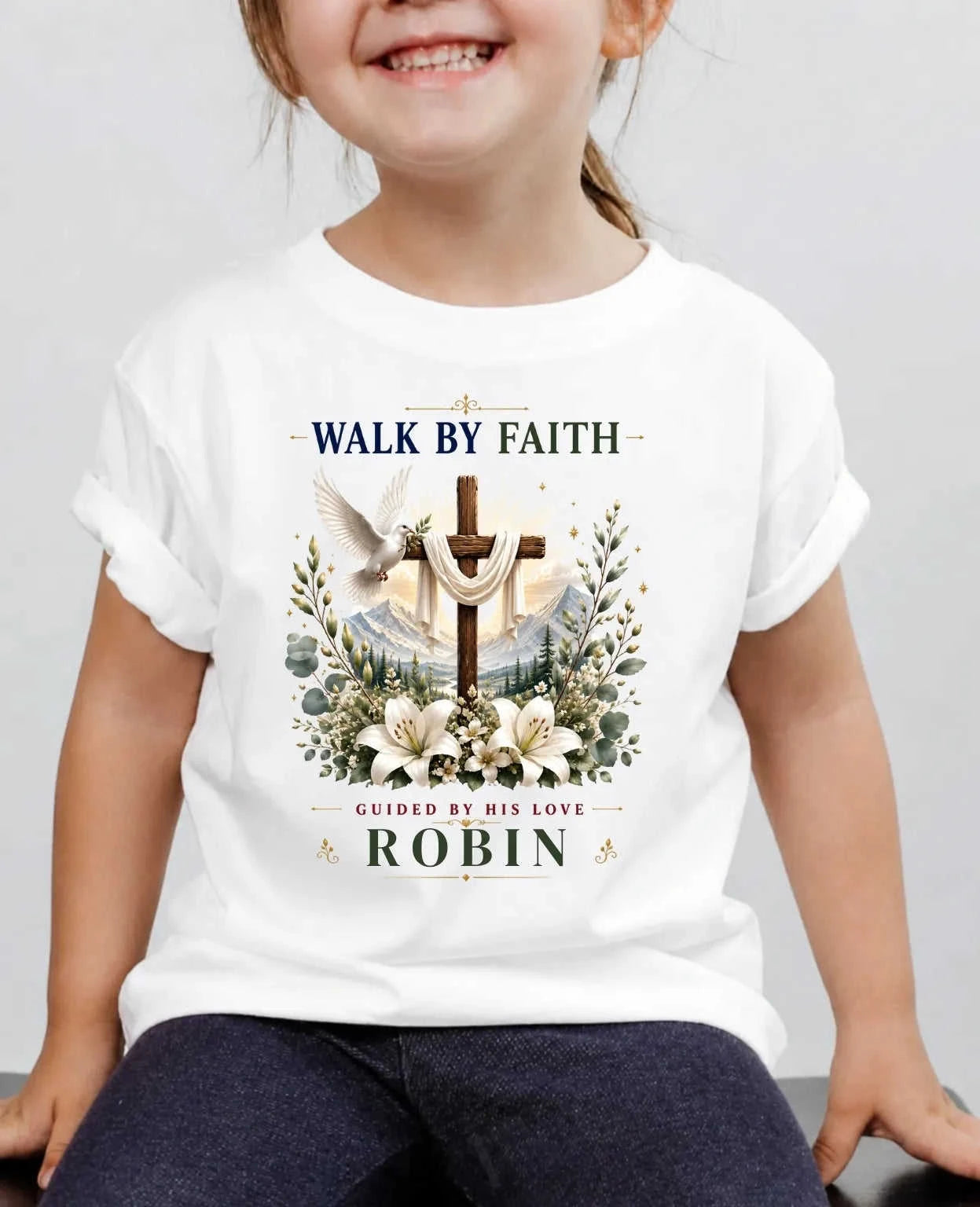 Faith & Blessings Custom Kid Cotton Tshirt Swiftsoul