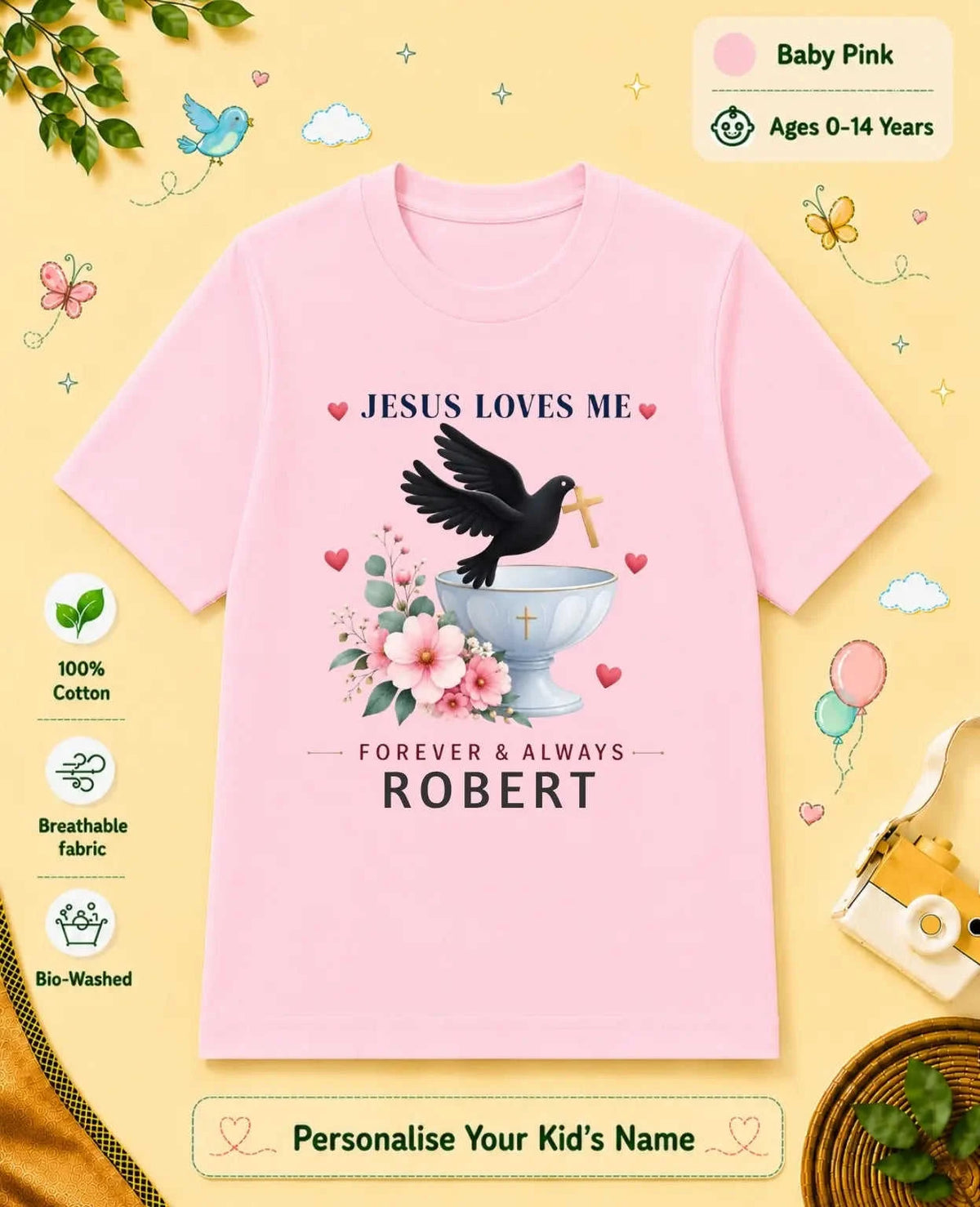 Faith & Blessings Custom Kid Cotton Tshirt Swiftsoul