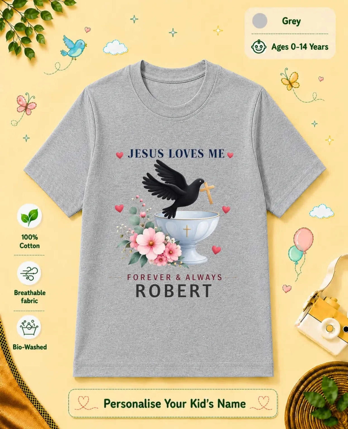 Faith & Blessings Custom Kid Cotton Tshirt Swiftsoul