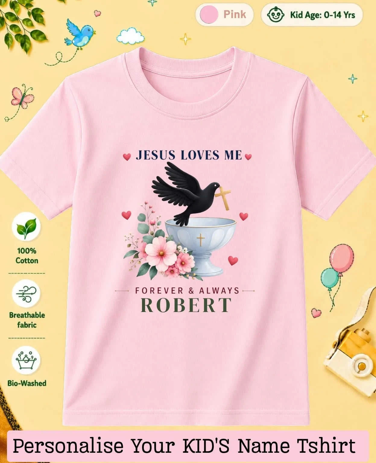 Faith & Blessings Custom Kid Cotton Tshirt Swiftsoul