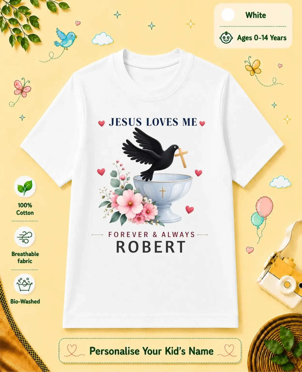 Faith & Blessings Custom Kid Cotton Tshirt Swiftsoul