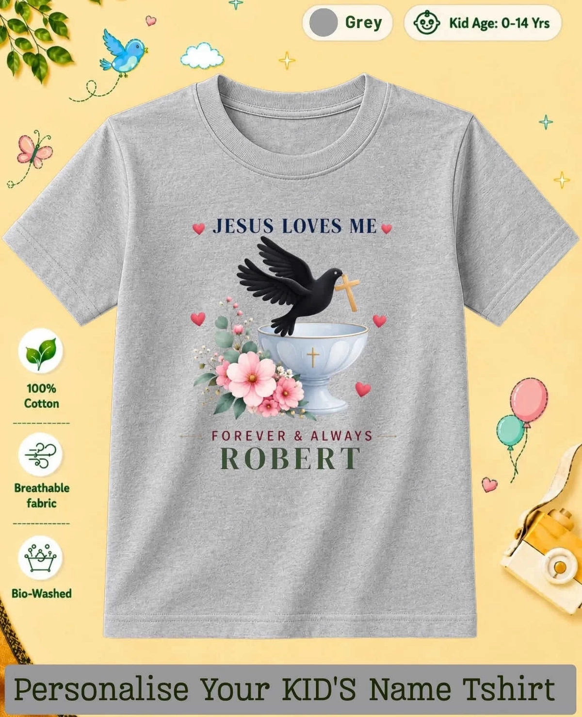 Faith & Blessings Custom Kid Cotton Tshirt Swiftsoul