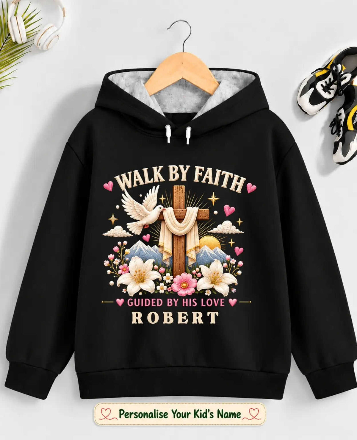 Faith & Blessings Kid Custom Cotton Hoodie Swiftsoul