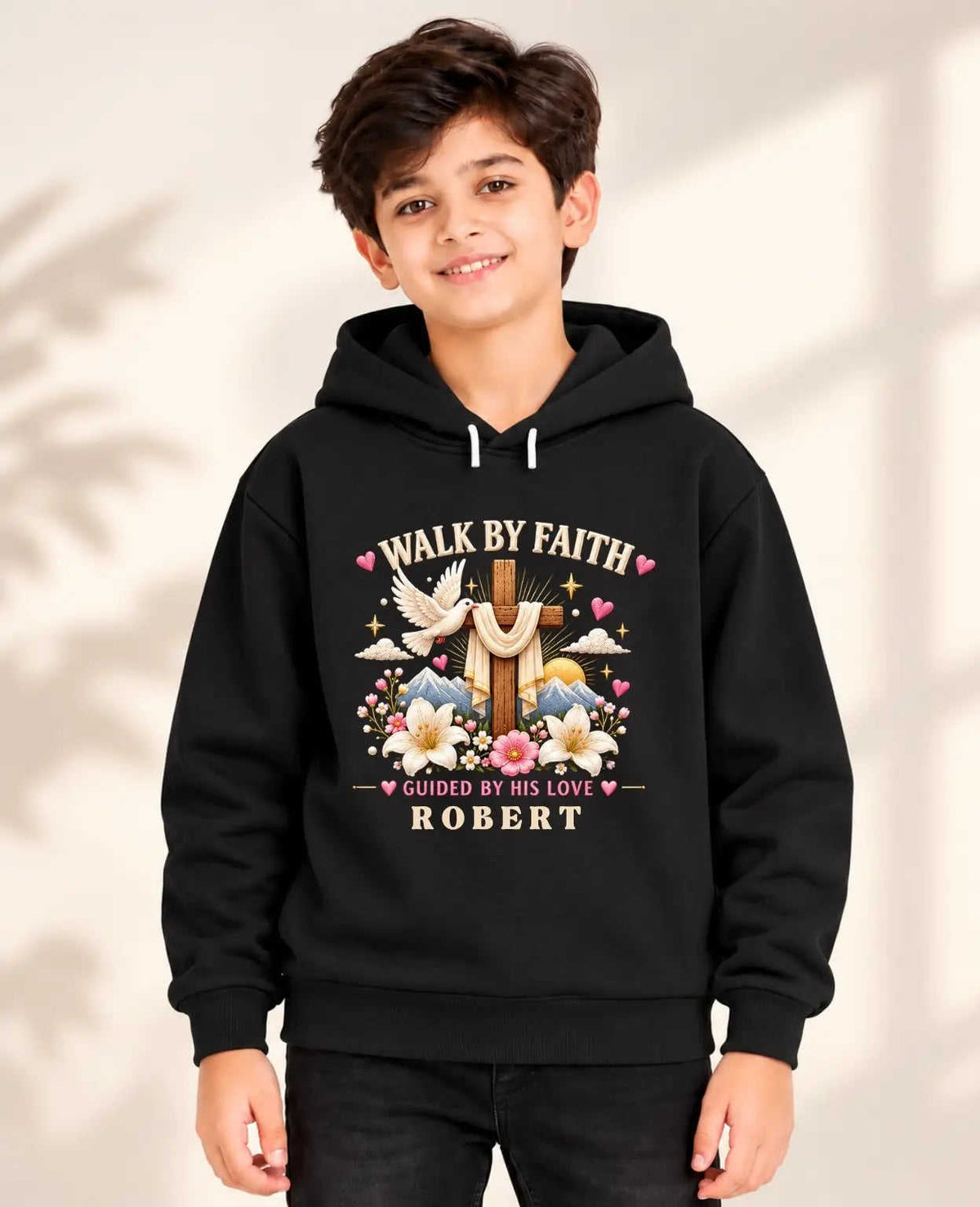Faith & Blessings Kid Custom Cotton Hoodie Swiftsoul