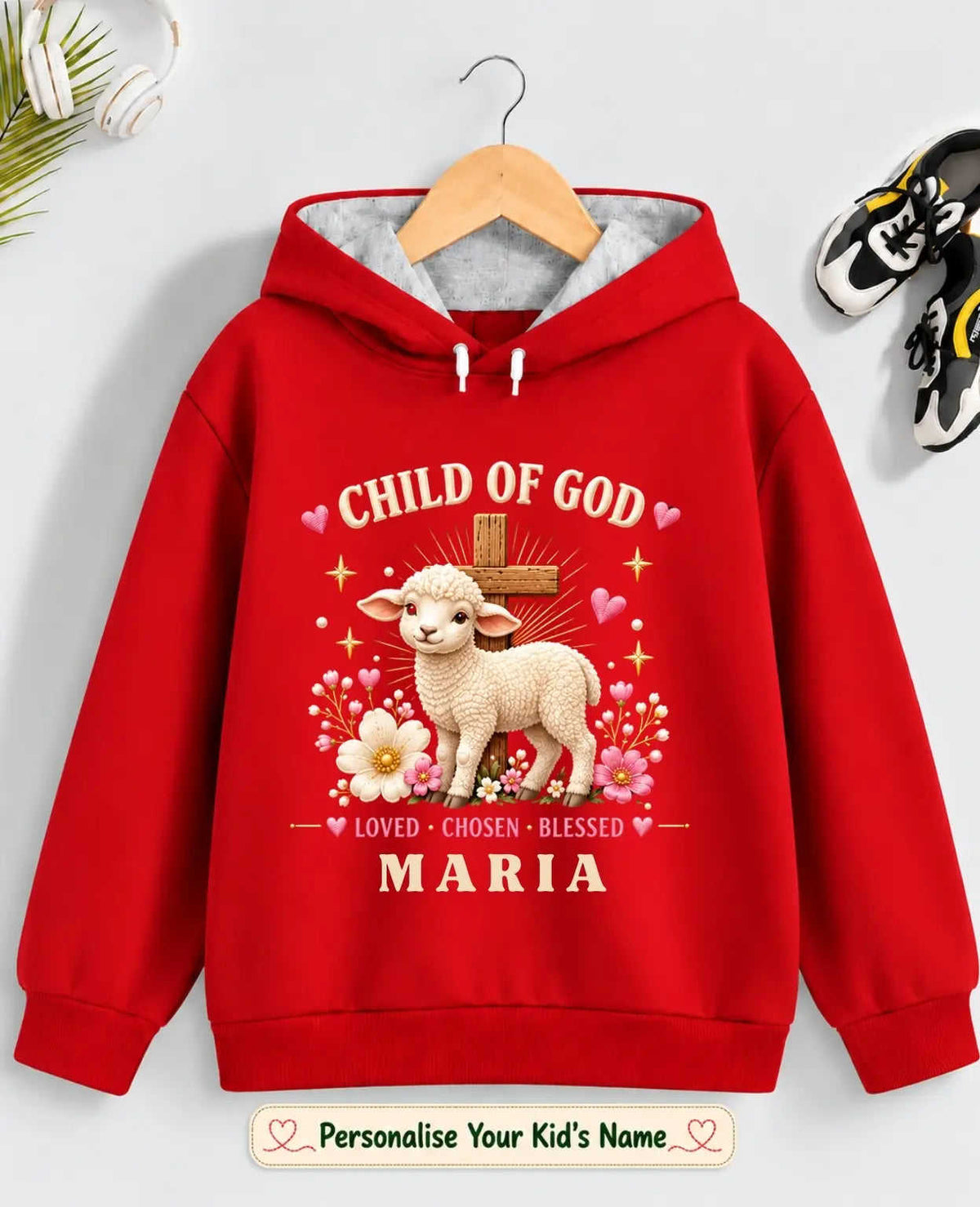 Faith & Blessings Kid Custom Cotton Hoodie Swiftsoul