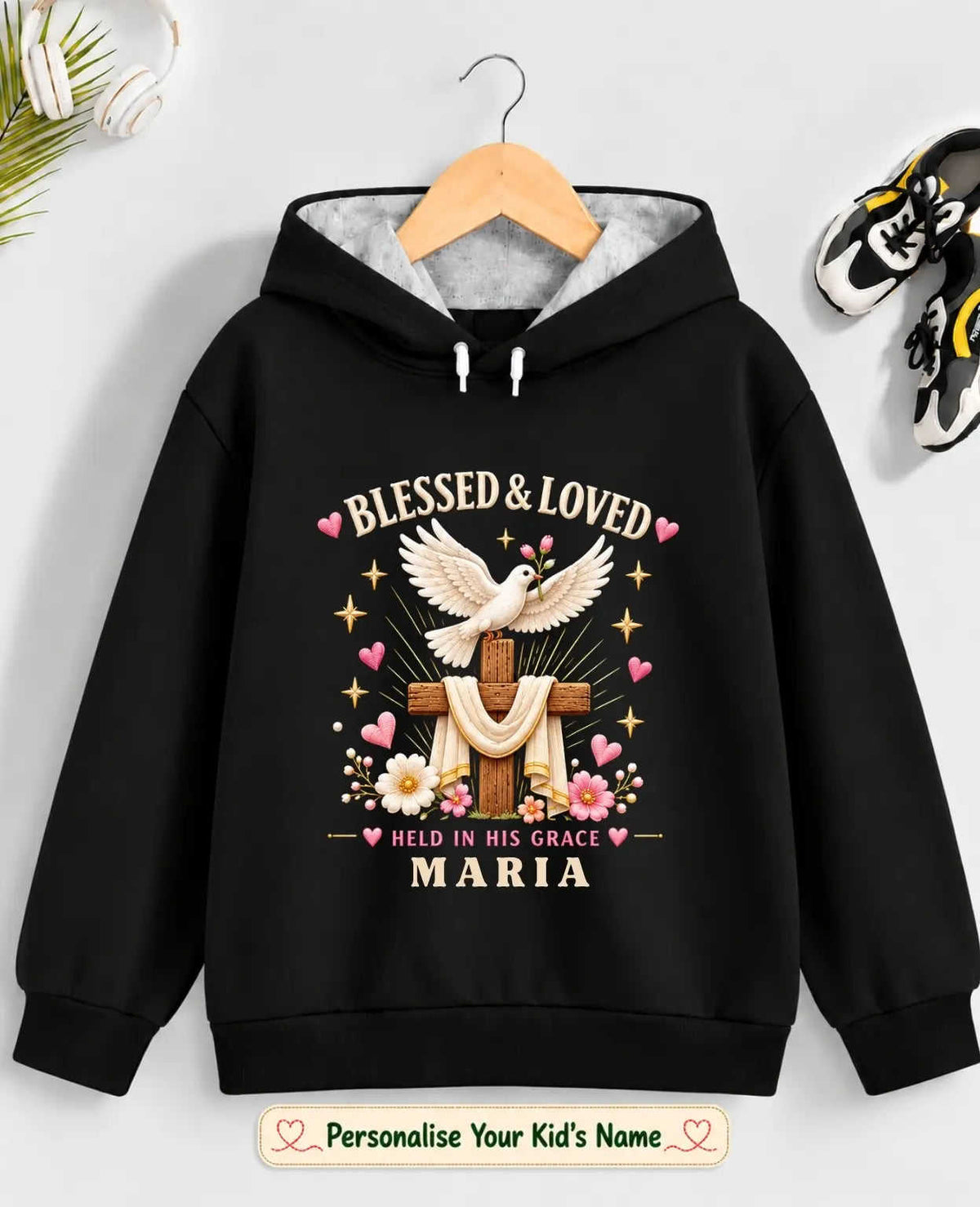 Faith & Blessings Kid Custom Cotton Hoodie Swiftsoul