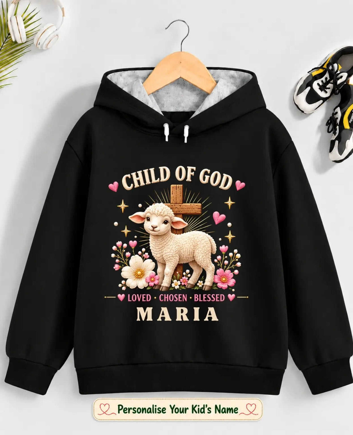 Faith & Blessings Kid Custom Cotton Hoodie Swiftsoul