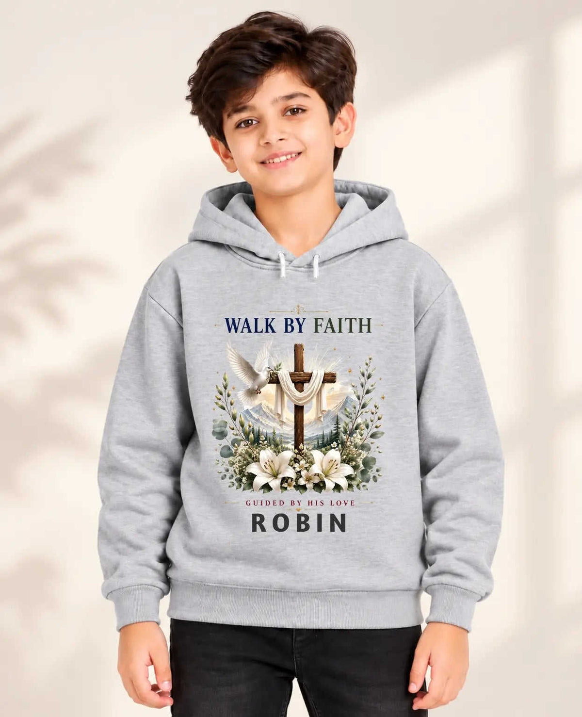 Faith & Blessings Kid Custom Cotton Hoodie Swiftsoul