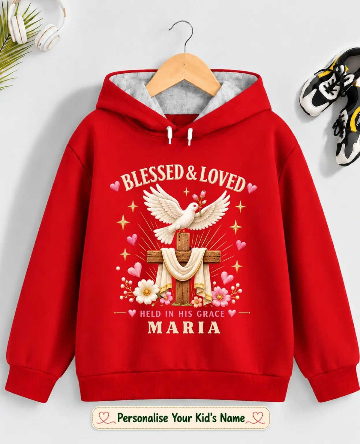 Faith & Blessings Kid Custom Cotton Hoodie Swiftsoul