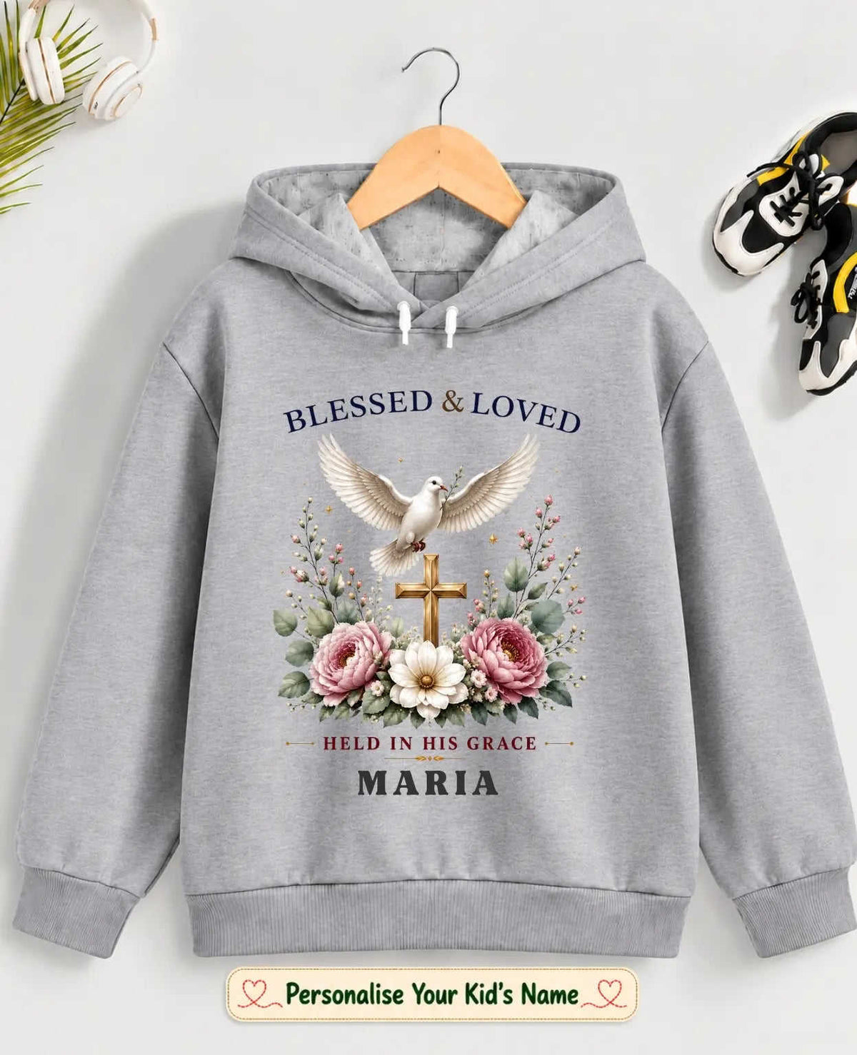 Faith & Blessings Kid Custom Cotton Hoodie Swiftsoul