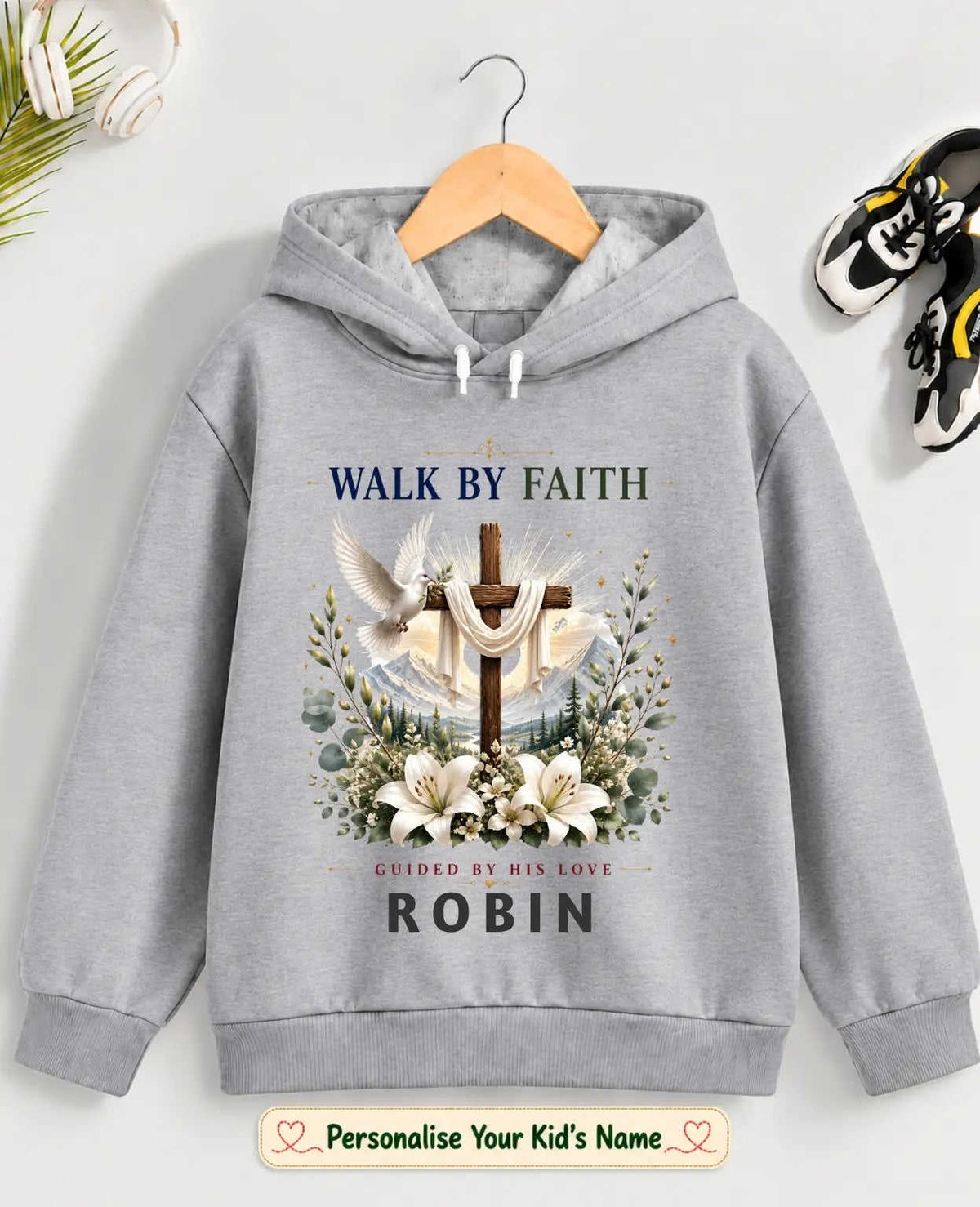 Faith & Blessings Kid Custom Cotton Hoodie Swiftsoul