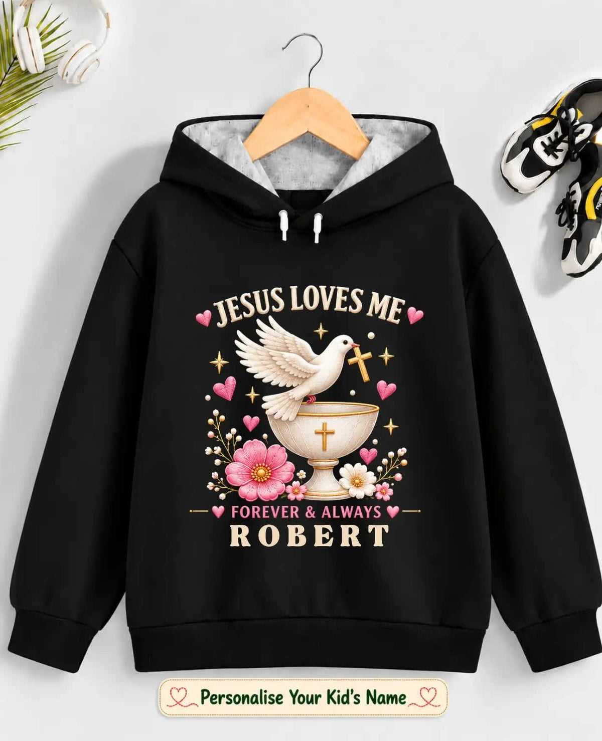 Faith & Blessings Kid Custom Cotton Hoodie Swiftsoul