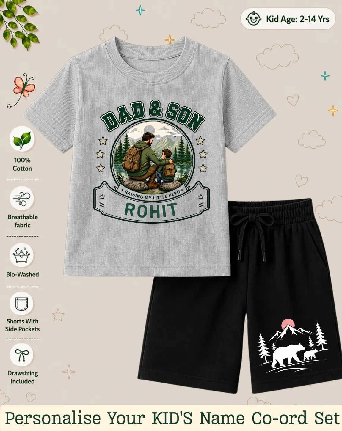 Family Bond Custom Kid Co-ord Set Swiftsoul