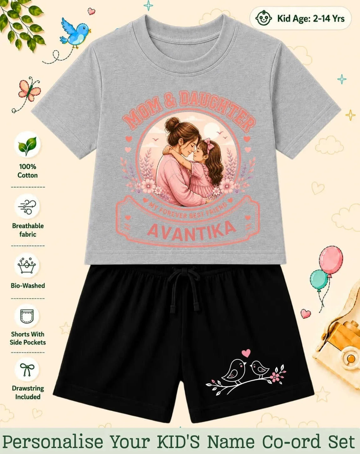 Family Bond Custom Kid Co-ord Set Swiftsoul