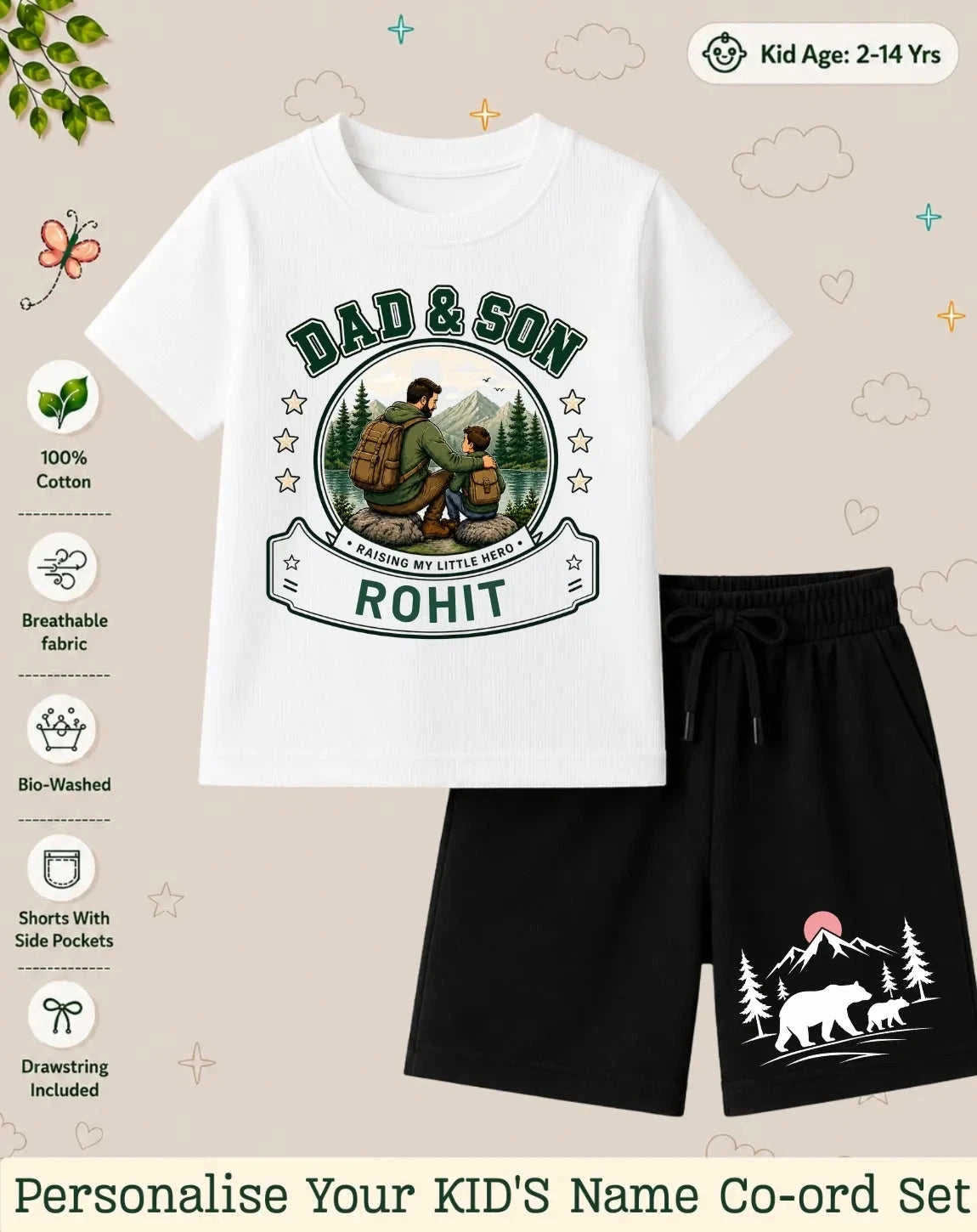 Family Bond Custom Kid Co-ord Set Swiftsoul