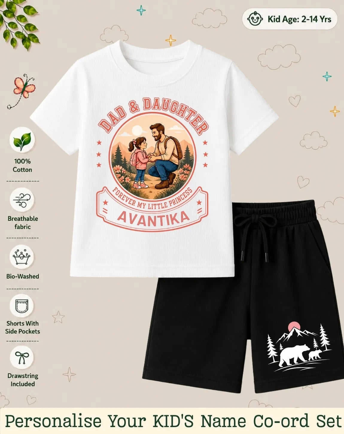 Family Bond Custom Kid Co-ord Set Swiftsoul