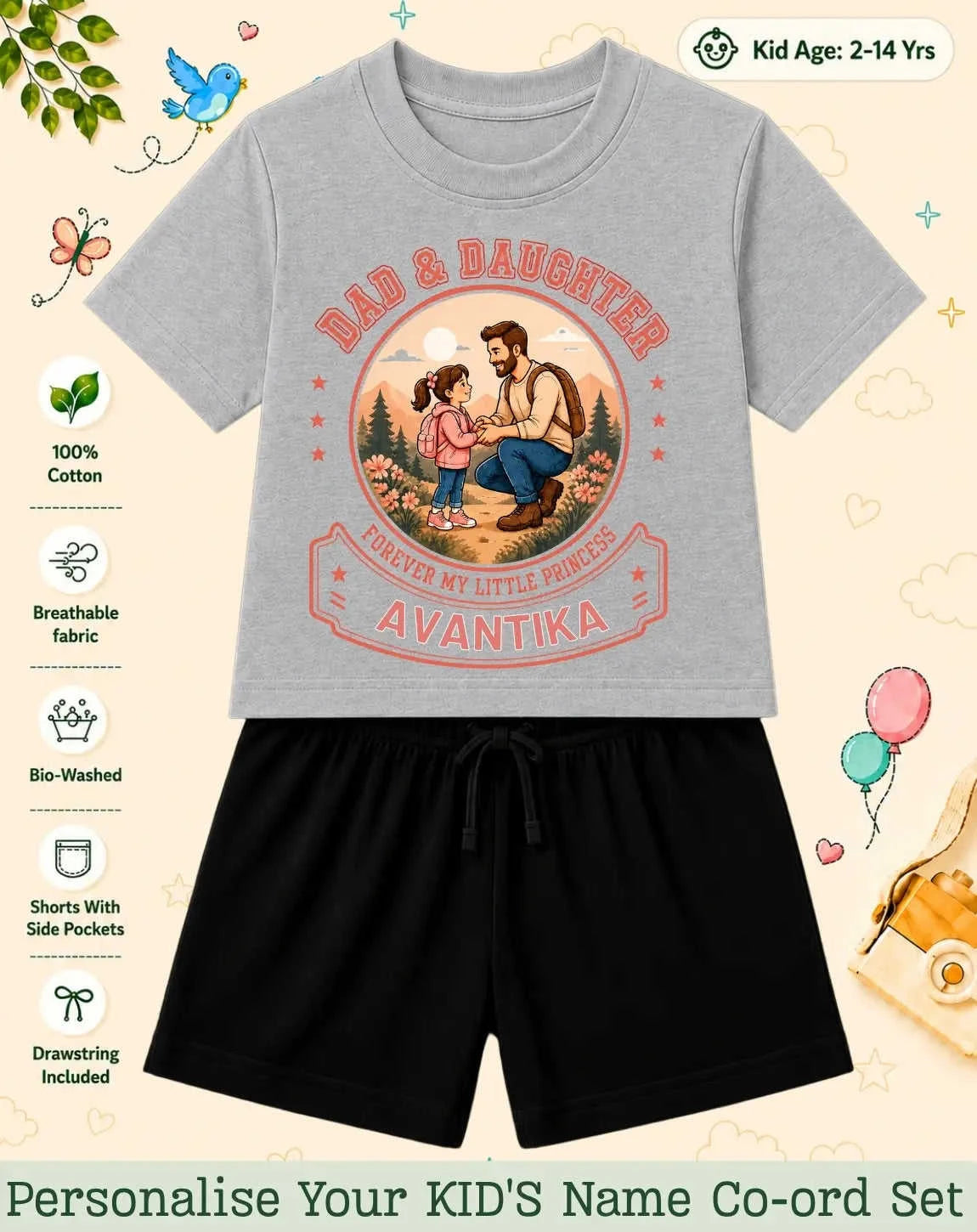 Family Bond Custom Kid Co-ord Set Swiftsoul