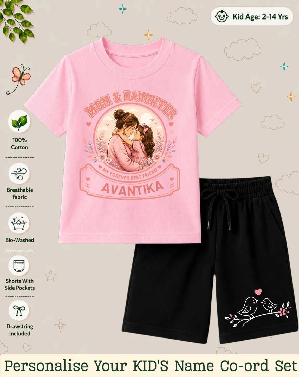 Family Bond Custom Kid Co-ord Set Swiftsoul