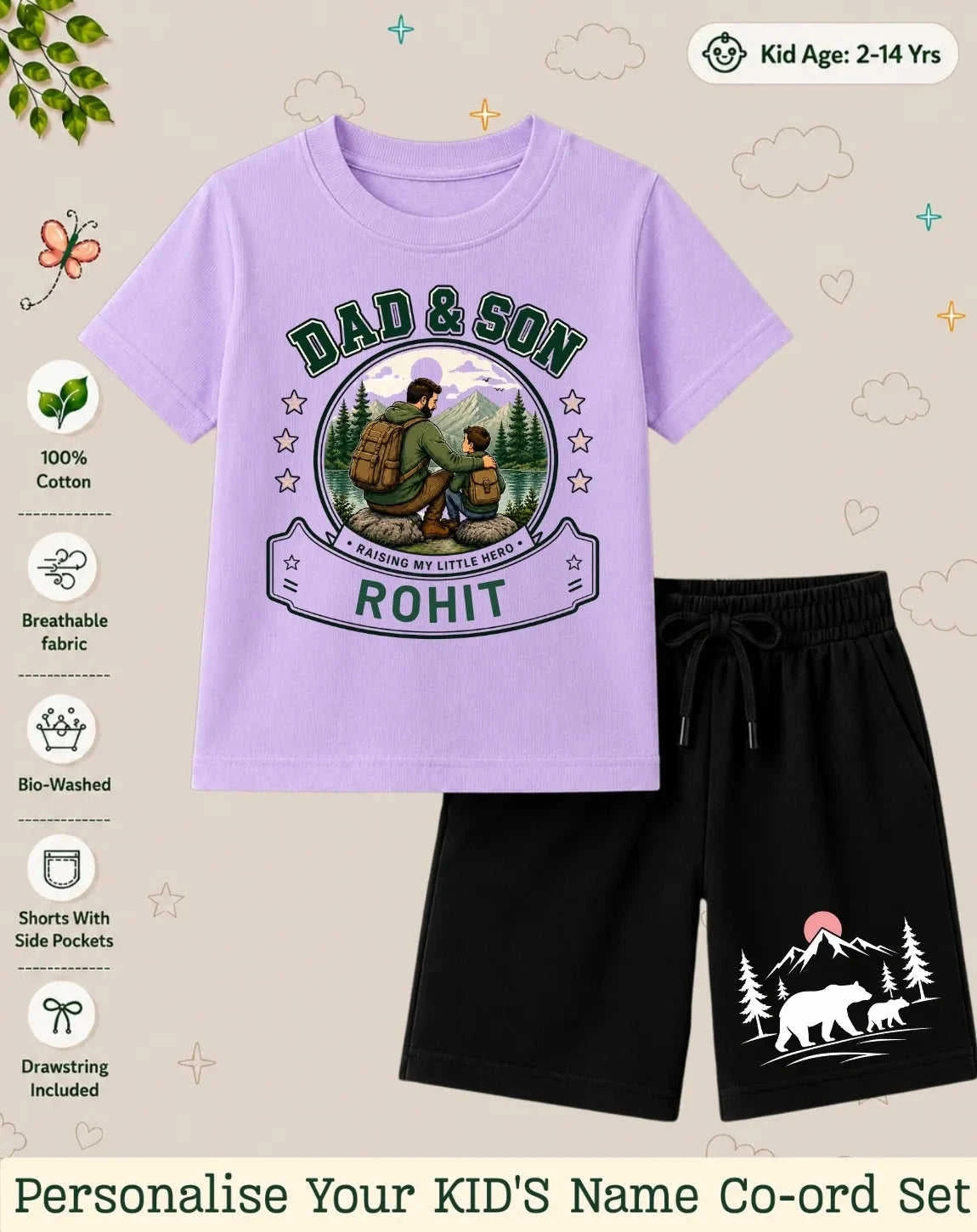 Family Bond Custom Kid Co-ord Set Swiftsoul