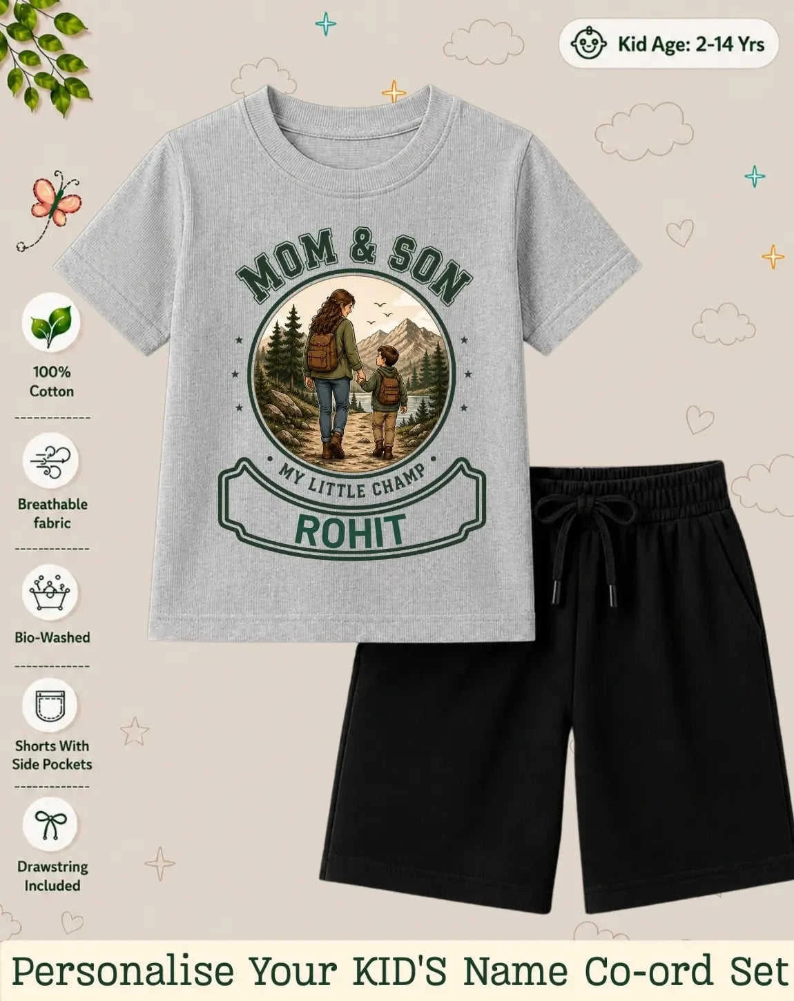 Family Bond Custom Kid Co-ord Set Swiftsoul