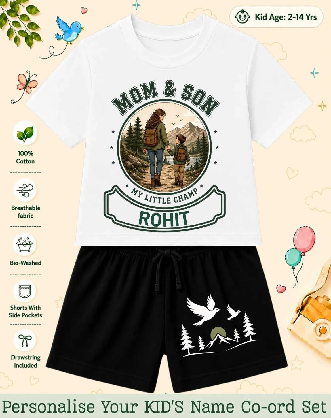 Family Bond Custom Kid Co-ord Set Swiftsoul