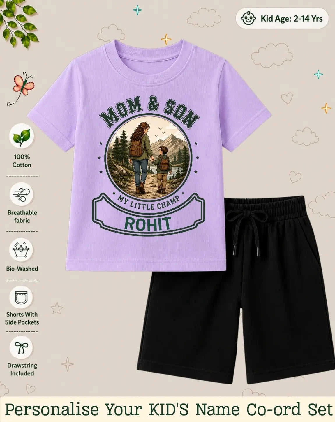 Family Bond Custom Kid Co-ord Set Swiftsoul