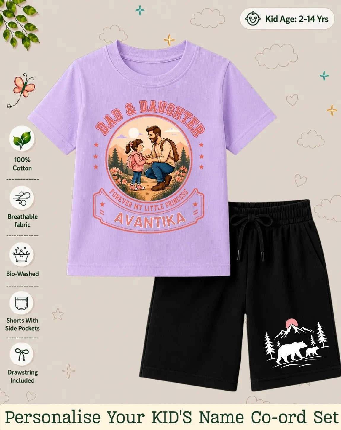 Family Bond Custom Kid Co-ord Set Swiftsoul